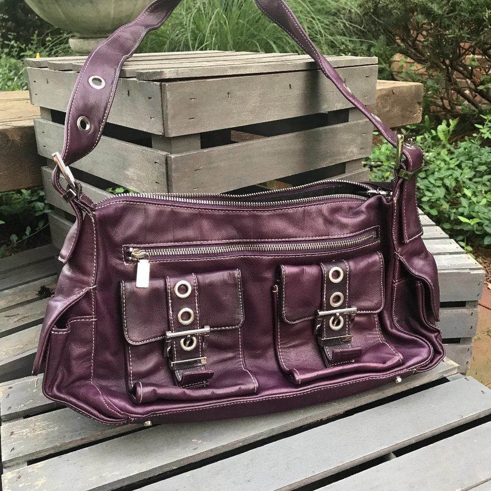 Perlina Deep Purple/Eggplant Leather Purse